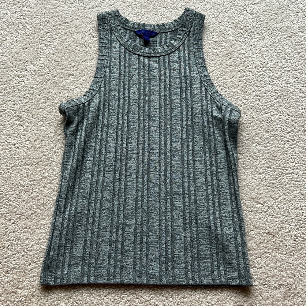Aeropostale Gray Ribbed Knit Tank Top